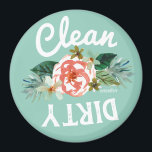 Imán Bonito Mint Floral LIMPIAR DIRTY Dishlavavajillas<br><div class="desc">Te conviertes en la peor persona del mundo si pones platos sucios con otros limpios. Ahora puede evitar toda esa situación con un imán floral de menta atractiva de BARBARIAN. // www.ifneedb.com // arte para el salvaje de corazón</div>