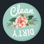 Imán Bonito Mint Floral LIMPIAR DIRTY Dishlavavajillas<br><div class="desc">Te conviertes en la peor persona del mundo si pones platos sucios con otros limpios. Ahora puede evitar toda esa situación con un imán floral de menta atractiva de BARBARIAN. // www.ifneedb.com // arte para el salvaje de corazón</div>