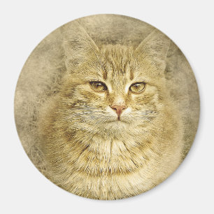 Imán Bonito Naranja Kitty Resumen Acuarela