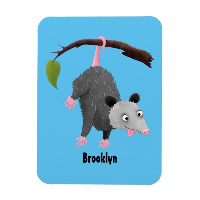 Imán Bonito opossum colgando de un personalizado de suc (Vertical)