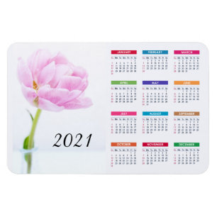 Imán Bonito Peón Rosa  Calendario Floral 2021
