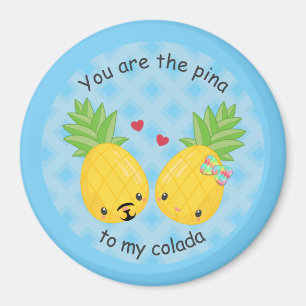 Imán Bonito piña tropical Pina colada romántica