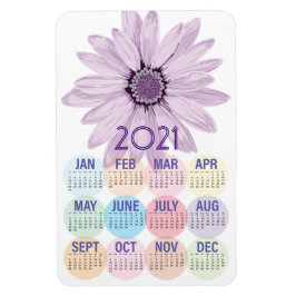 Imán Bonito Purple Daisy | Calendario Personalizado 202