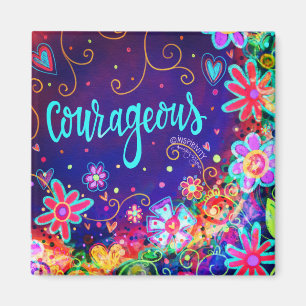 Imán Bonito valerosa floral Inspiradora púrpura