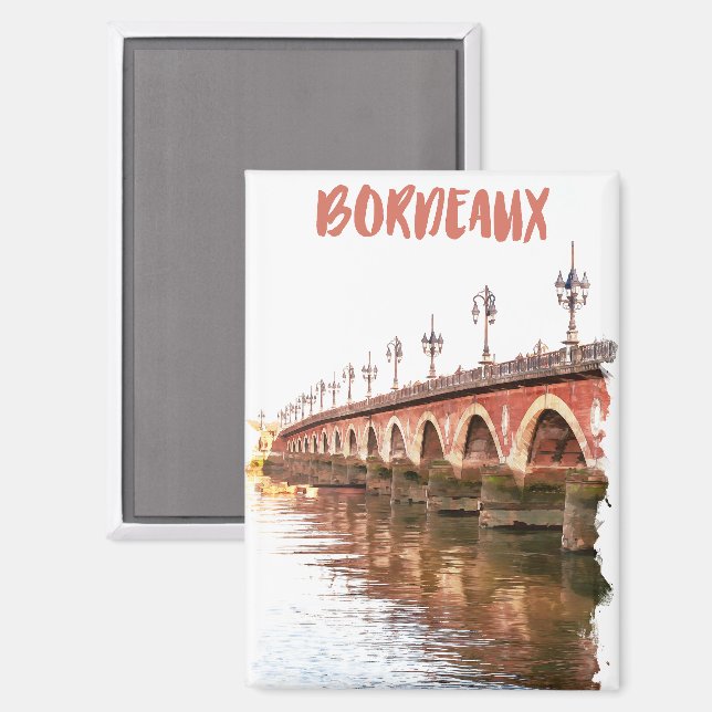 Imán Bonito viaje en Burdeos Francia (Anverso/Reverso)