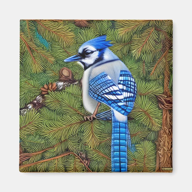 Imán Bonito Wilderness Blue Jay (Frente)