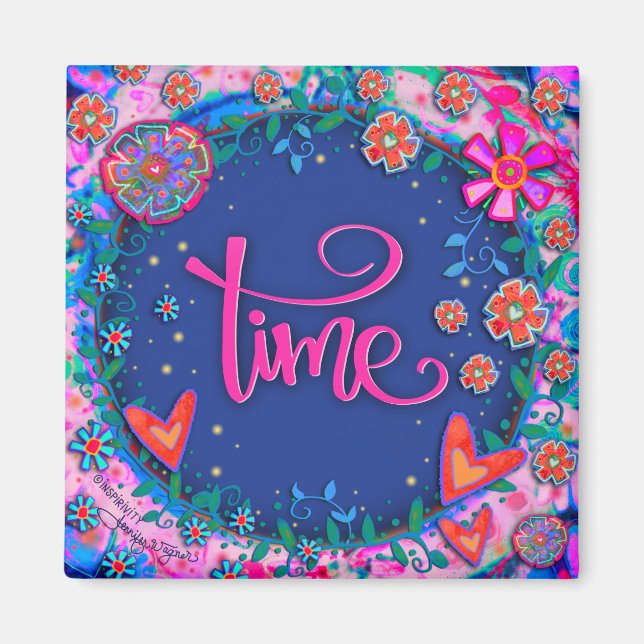 Imán Bonitos Florales en el Tiempo Inespirituosidad Col (Frente)