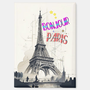 Imán Bonjour Colorido París