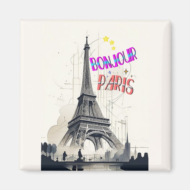 Imán Bonjour Colorido París (Frente)