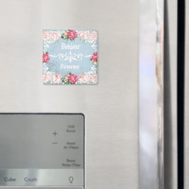 Imán Bonjour Lovely romántico Personalizado francés tex