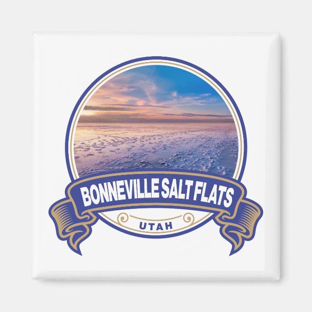 Imán Bonneville Salt Flats Utah Travel Badge (Frente)