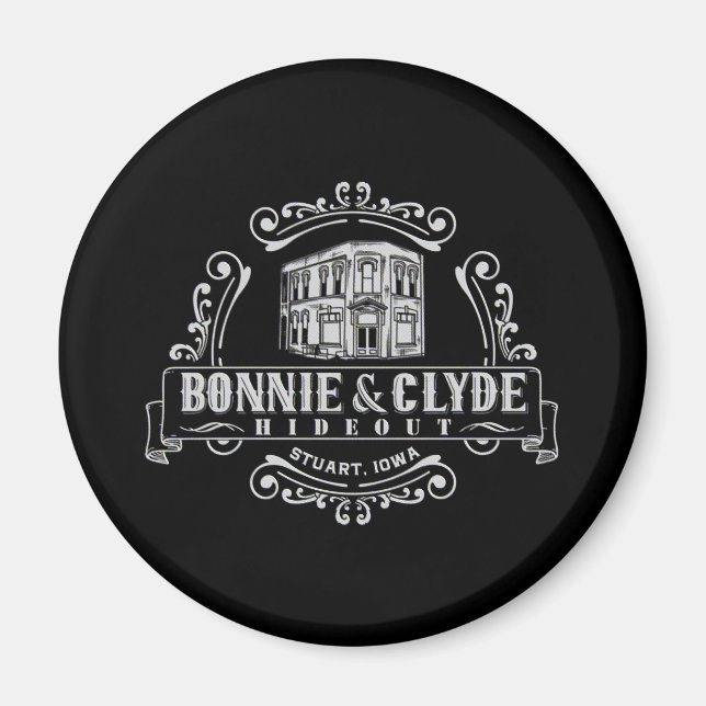 Imán Bonnie y Clyde Hideout: Circle Magnet (Frente)