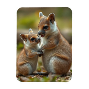 Imán "Bono alegre: Mamá australiana y bebé Quokka"