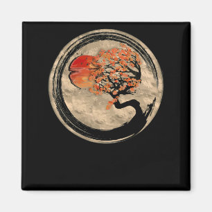 Imán Bonsai Zen Budista Enso Círculo Árbol En Japonés