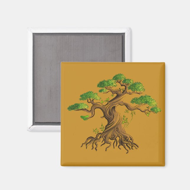 Imán Bonzaï géant en dessin couleurs (Anverso/Reverso)