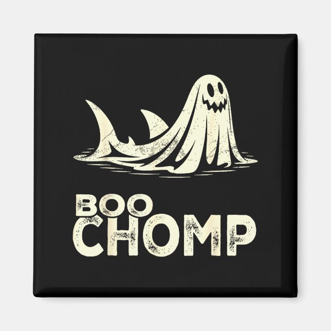 Imán Boo chomp – tiburón fantasma divertido halloween r (Frente)