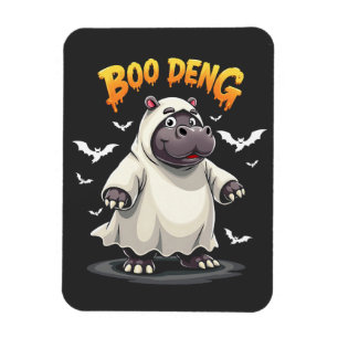 Imán Boo Deng Ghost Baby Pygmy Hippo Moo Deng Halloween