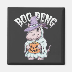 Imán Boo deng Spooky Halloween Moo Deng Baby Hippo
