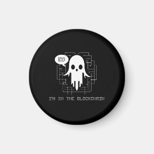Imán ¡Boo! Estoy en Blockchain - Gracioso fantasma de l