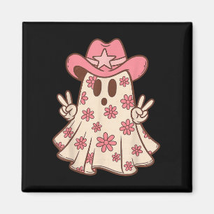 Imán Boo fantasma de vaca retro occidental de Halloween