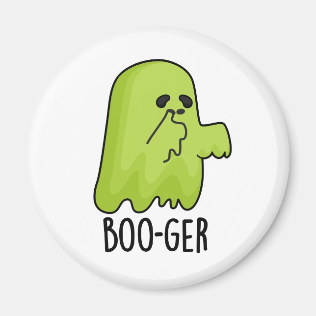 Imán Boo ger Gracioso Booger de Halloween Ghost Pun (Frente)