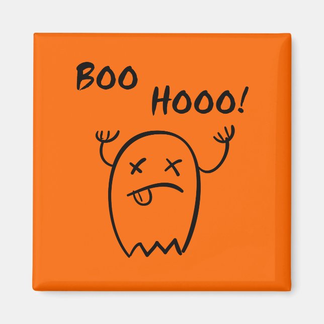 Imán Boo Hooo Fantasma de Halloween Luz-Monocroma (Frente)