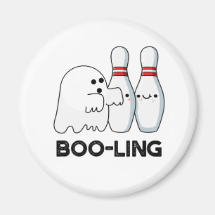 Imán Boo-ling Funny Halloween Bowling Ghost Pun
