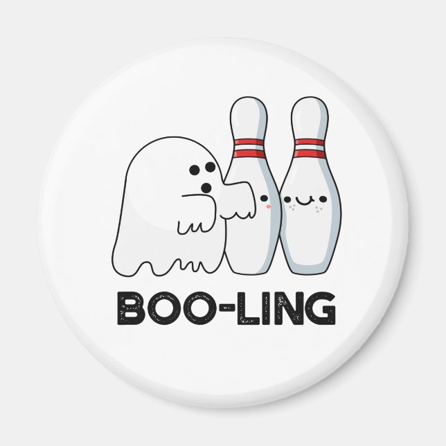 Imán Boo-ling Funny Halloween Bowling Ghost Pun (Frente)
