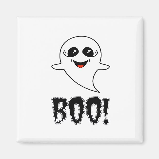 Imán ¡Boo! Pequeña Halloween De Lucas Retro Classic (Frente)