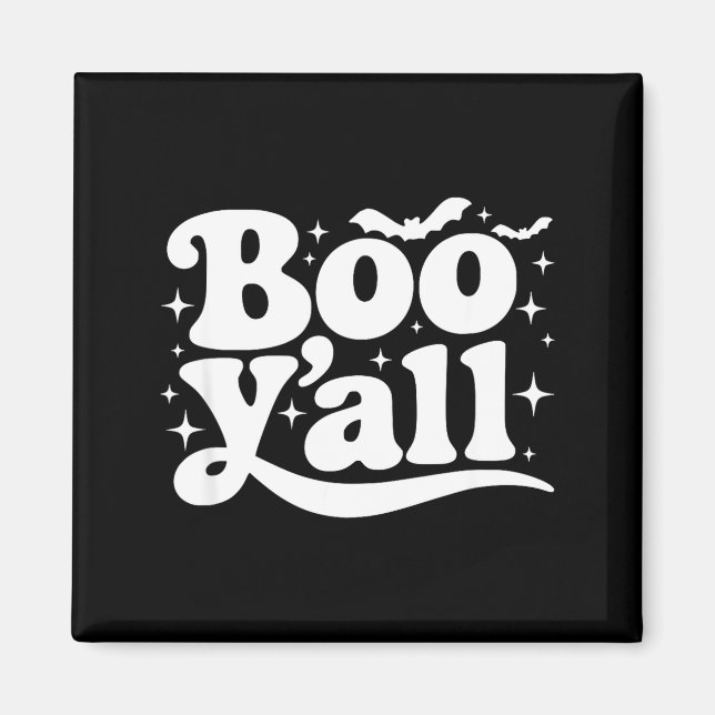 Imán Boo Y'all Southern Retro Halloween Quote Saying Ba (Frente)
