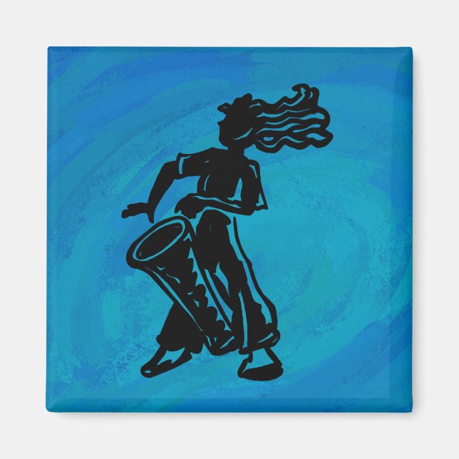 Imán Boogie Nights Drum Blue de Nueva York (Frente)