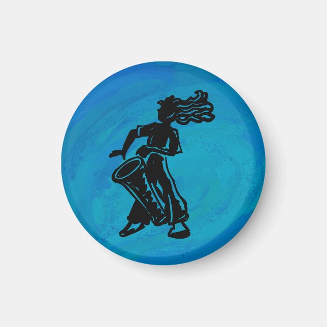 Imán Boogie Nights Drum Blue de Nueva York (Frente)