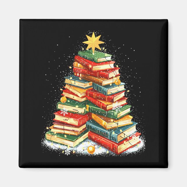 Imán Book Christmas Tree Reading  (Frente)