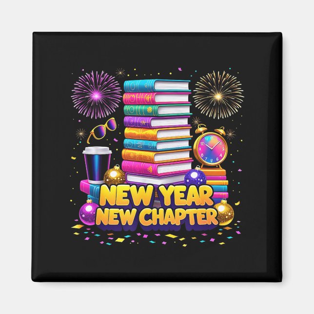 Imán Book Lovers Happy New Year Chapter 2026 Bookworm F (Frente)