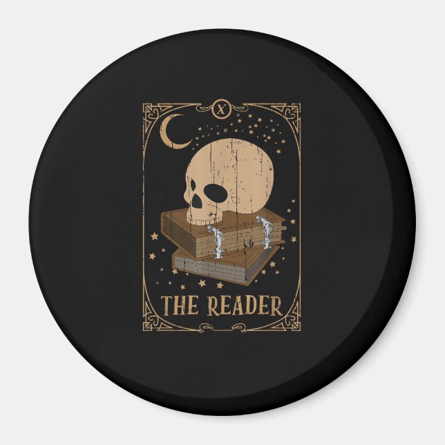Imán Book Reader Card Pagan Goblincore Goth Occult Book (Frente)