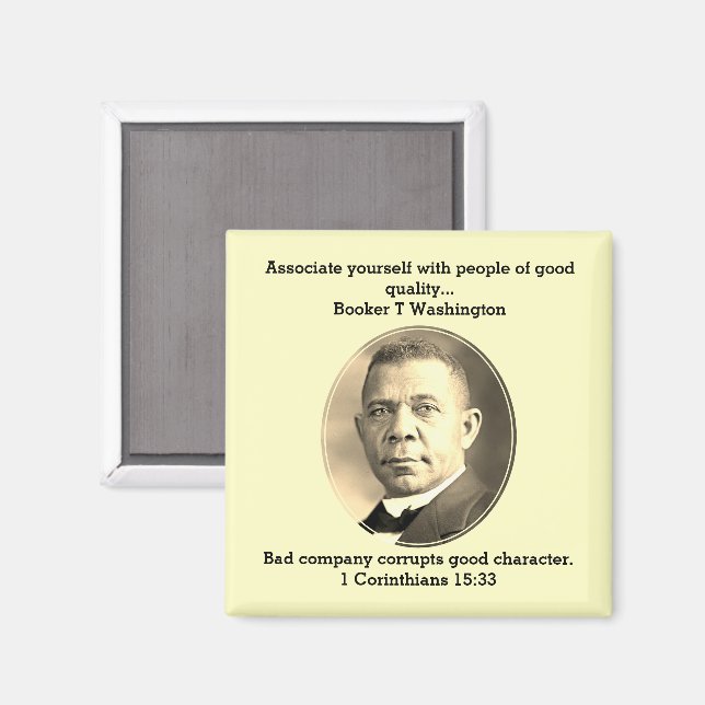 Imán BOOKER T WASHINGTON Black History Quote Scripting (Anverso/Reverso)