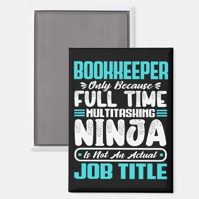 Imán Bookkeeper Job Title Profesora Habilidades contabl (Anverso/Reverso)