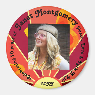 Imán Boomer retro Hippy Sunrise Photo Birday