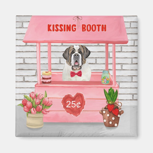 Imán Booth de besada El día de San Valentín Perro de Sa (Frente)