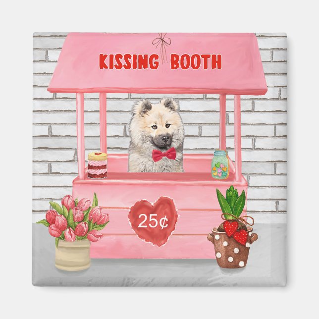 Imán Booth Kissing, El día de San Valentín de perro de  (Frente)