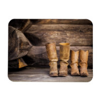 Boots de cowboy con dos pares de dientes en cabina