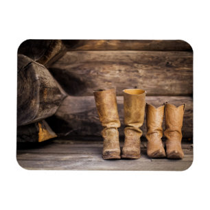 Imán Boots de cowboy con dos pares de dientes en cabina