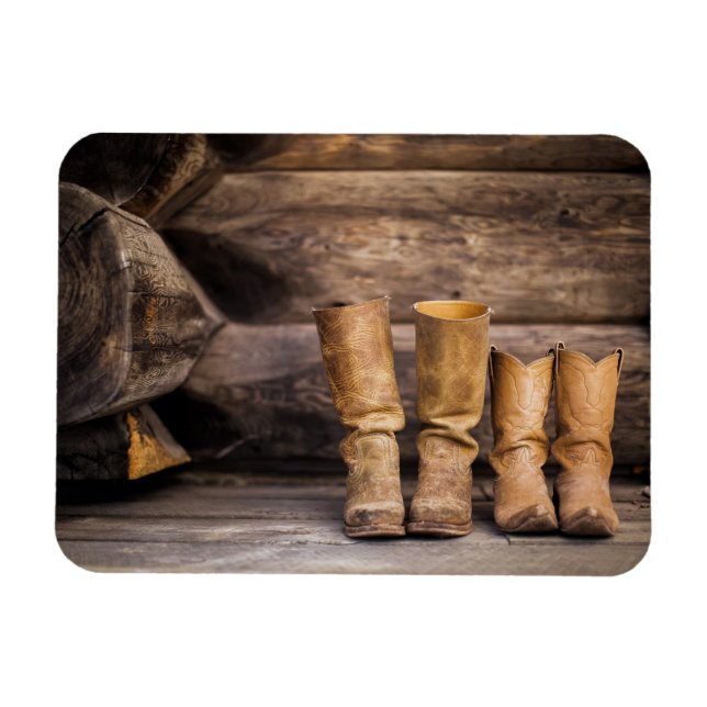 Imán Boots de cowboy con dos pares de dientes en cabina (Horizontal)