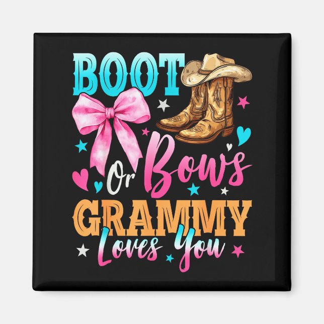 Imán Boots Or Bows Grammy Loves You Gender Reveal Famil (Frente)