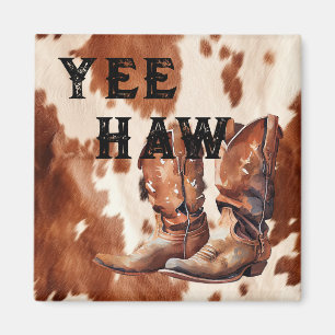 Imán Boots Pieles de vaca de Cowboy Cream Occidental