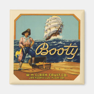 Imán Booty   Etiqueta de cítricos de época