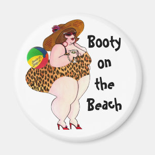 Imán Booty on the Beach Magnet