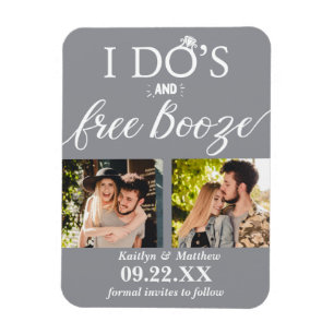 Imán Booze gratis y Booze Modern Wedding Salven la fech