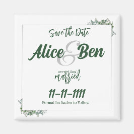 Imán Borde de eucalipto de color de agua Guardar el imá