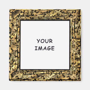 Imán Borde de foto de impresión artística de leopardo